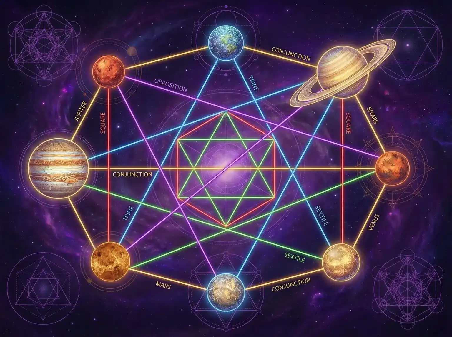 行星相位解读 - 同涩限制分级 | 占星学进阶